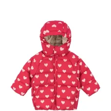 Куртка с капюшоном и узором в виде сердец Куртка с капюшоном и узором в виде сердец