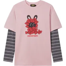 Топ с графическим принтом и круглым вырезом