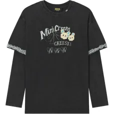 Топ с длинными рукавами и кружевной отделкой