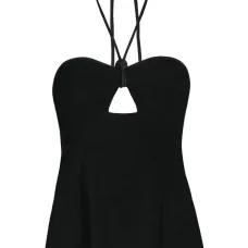 Топ Gleymoon с вырезами и воротником-хольтер Топ Gleymoon с вырезами и воротником-хольтер