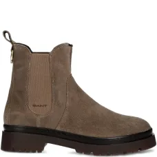 Замшевые ботинки с петлей и каблуком 45 мм