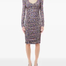 Платье миди с цветочным принтом