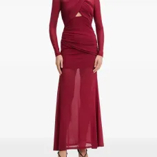 Макси-платье Veria с длинными рукавами и драпировкой Макси-платье Veria с длинными рукавами и драпировкой