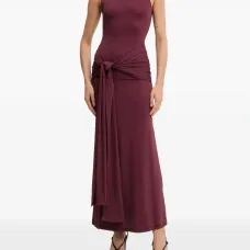 Макси-платье с воротником-гольф и узлом Макси-платье с воротником-гольф и узлом