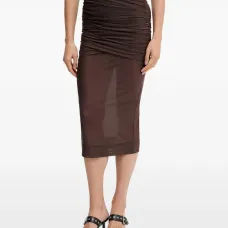 Юбка-миди Scandal с драпировкой и полупрозрачной тканью