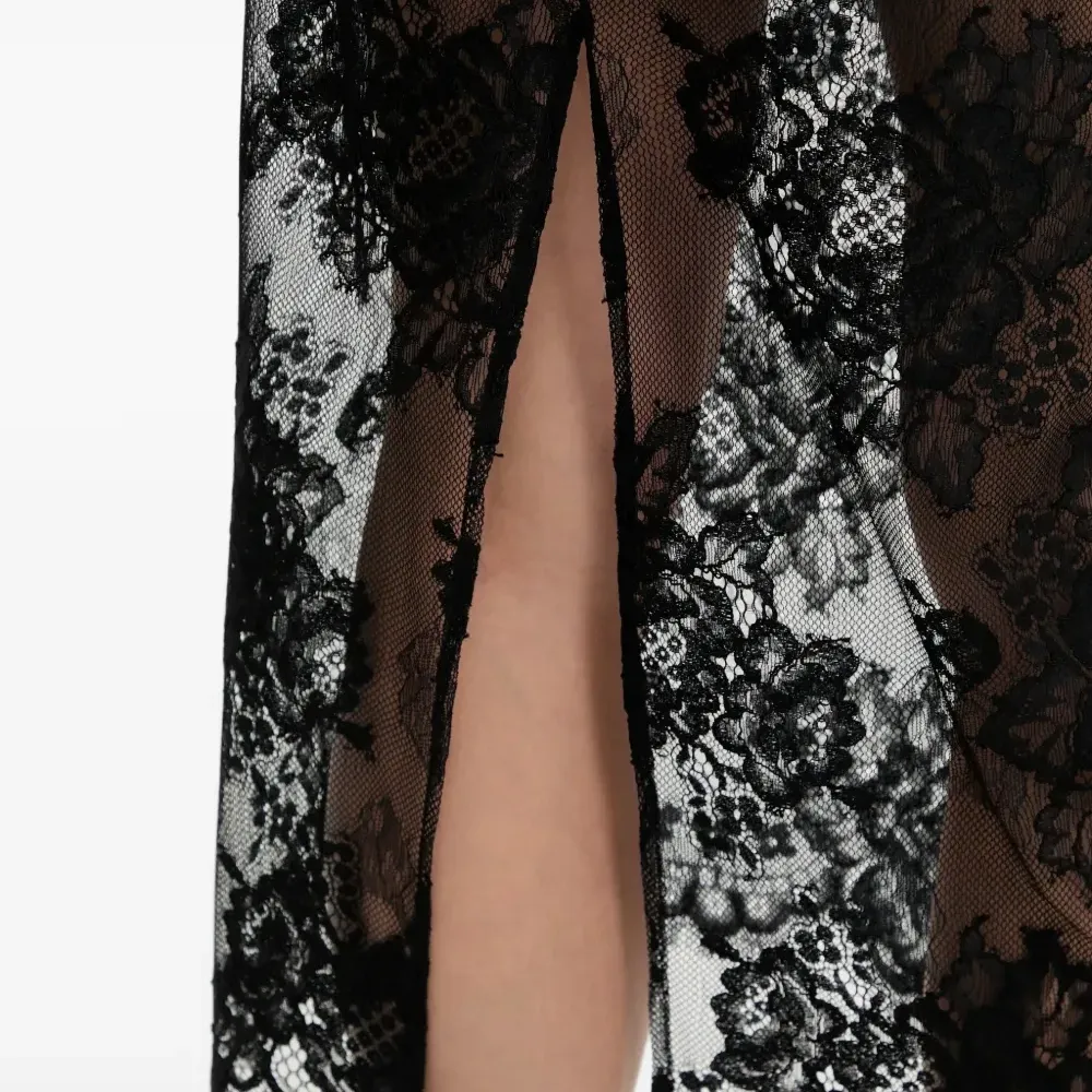 Кружевная миди-юбка с цветочным узором