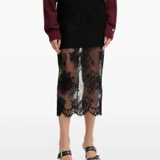 Кружевная миди-юбка с цветочным узором