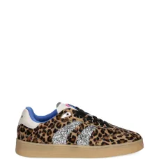 Кроссовки с леопардовым принтом и блестящими деталями