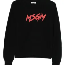 Свитер с круглым вырезом и логотипом