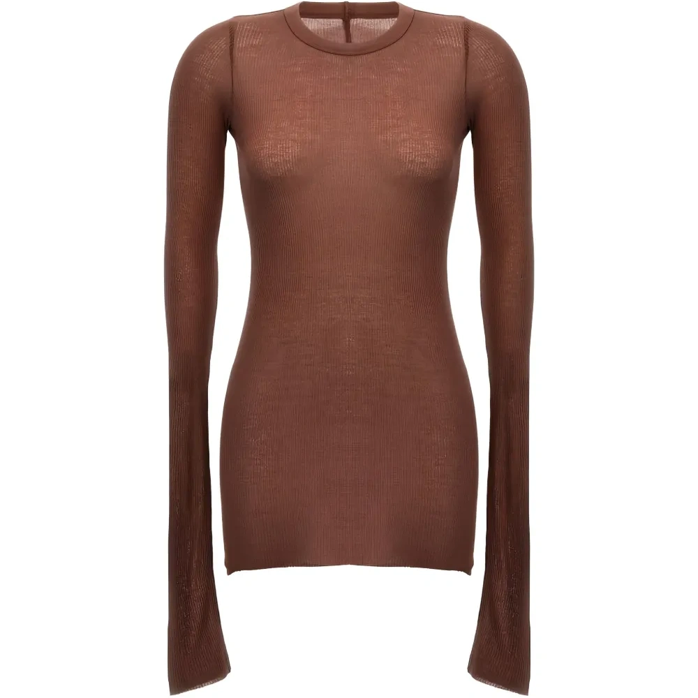 Ребристая футболка с длинными рукавами Ребристая футболка с длинными рукавами