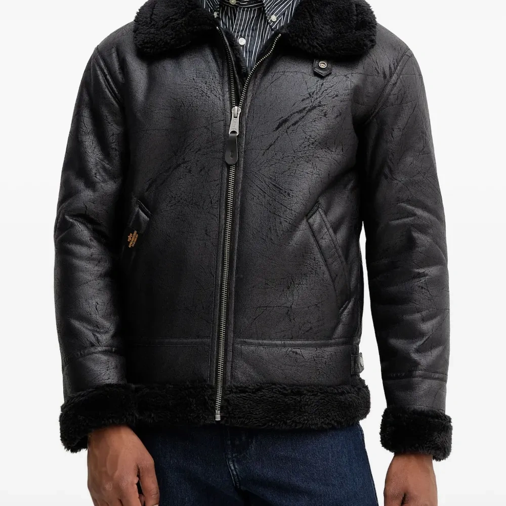 Бомбер B-3 из искусственной кожи