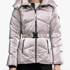 Стеганая куртка с металлическим эффектом