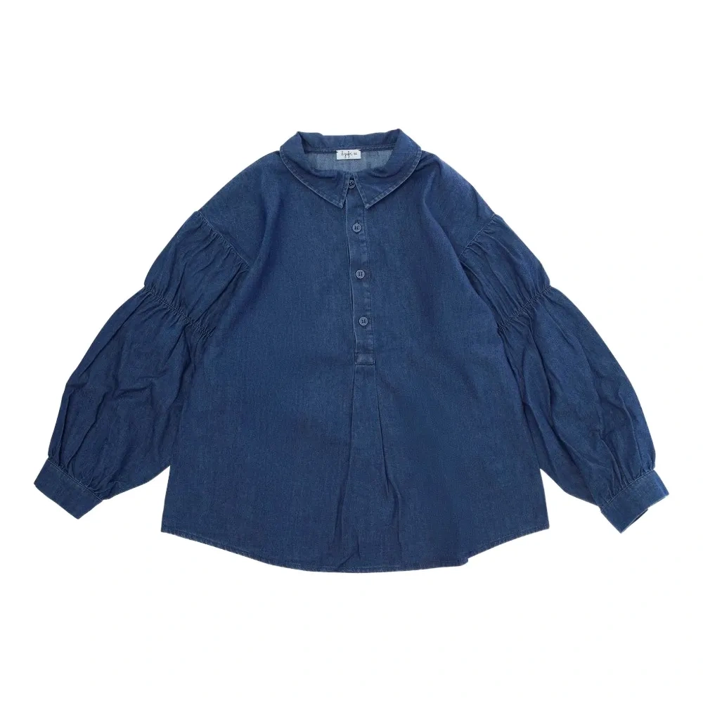 Рубашка с присборенными рукавами