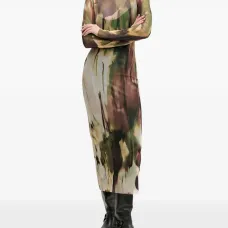 Макси-платье с длинными рукавами