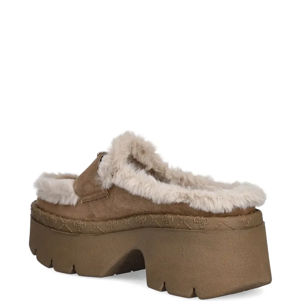 Мюли с искусственным мехом