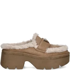 Мюли с искусственным мехом