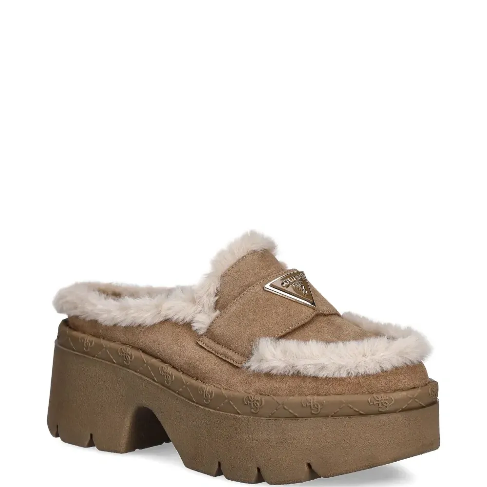 Мюли с искусственным мехом