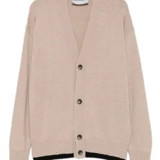 Кардиган с V-образным вырезом и эффектом потертости