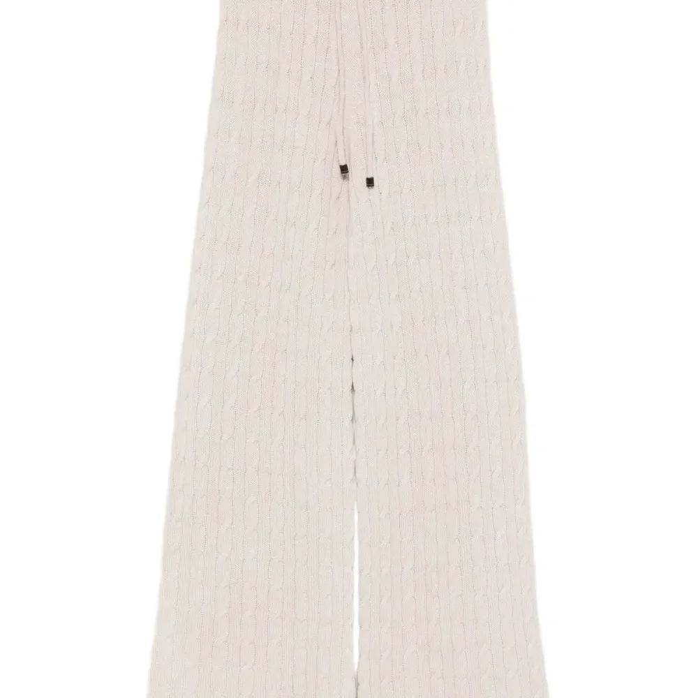 Брюки фактурной вязки с кулиской