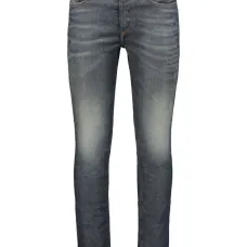 Джинсы с завышенной талией и эффектом стирки