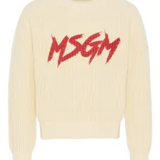 Свитер с логотипом и круглым вырезом