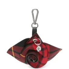 Брелок в розовую тартановую клетку
