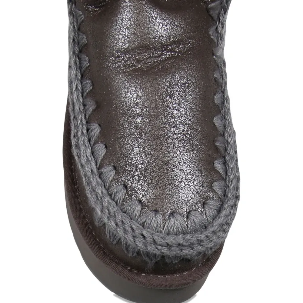 Ботинки на платформе с плетёной отделкой