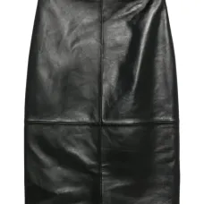 Кожаная юбка со вставками