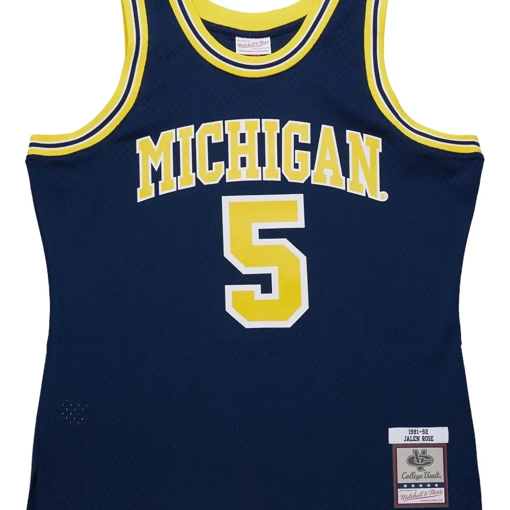 Топ Michigan Wolverines 1991-92 Jalen Rose из коллаборации с NCAA Топ Michigan Wolverines 1991-92 Jalen Rose из коллаборации с NCAA