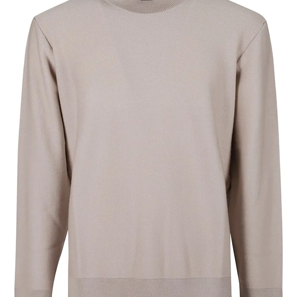 Полосатый свитер с высоким воротником