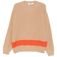 Джемпер с полосатыми деталями