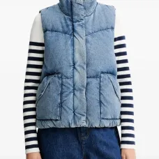 Западная стеганая жилетка с накладными карманами Западная стеганая жилетка с накладными карманами