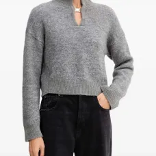 Декорированный свитер с высоким воротником Декорированный свитер с высоким воротником