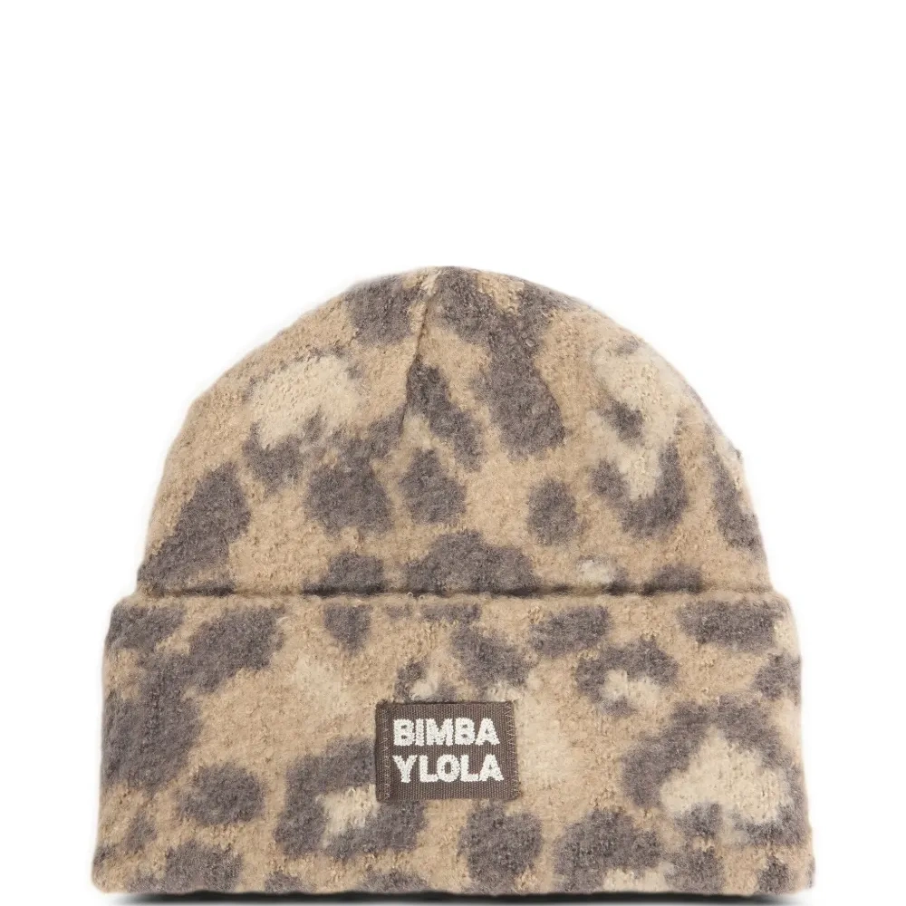 Шапка бини с леопардовым принтом