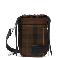 Клетчатая сумка для телефона с кулиской
