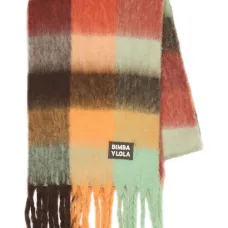 Клетчатый шарф с бахромой