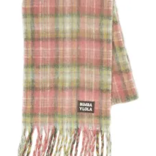 Клетчатый шарф с бахромой