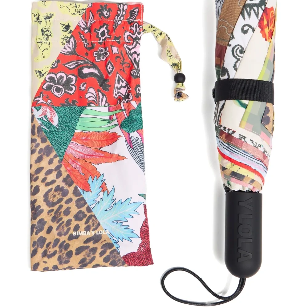 Зонт с принтом в стиле пэчворк