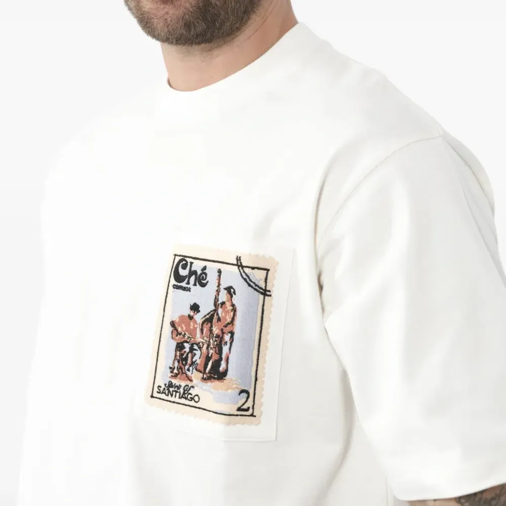 Футболка с карманом и принтом