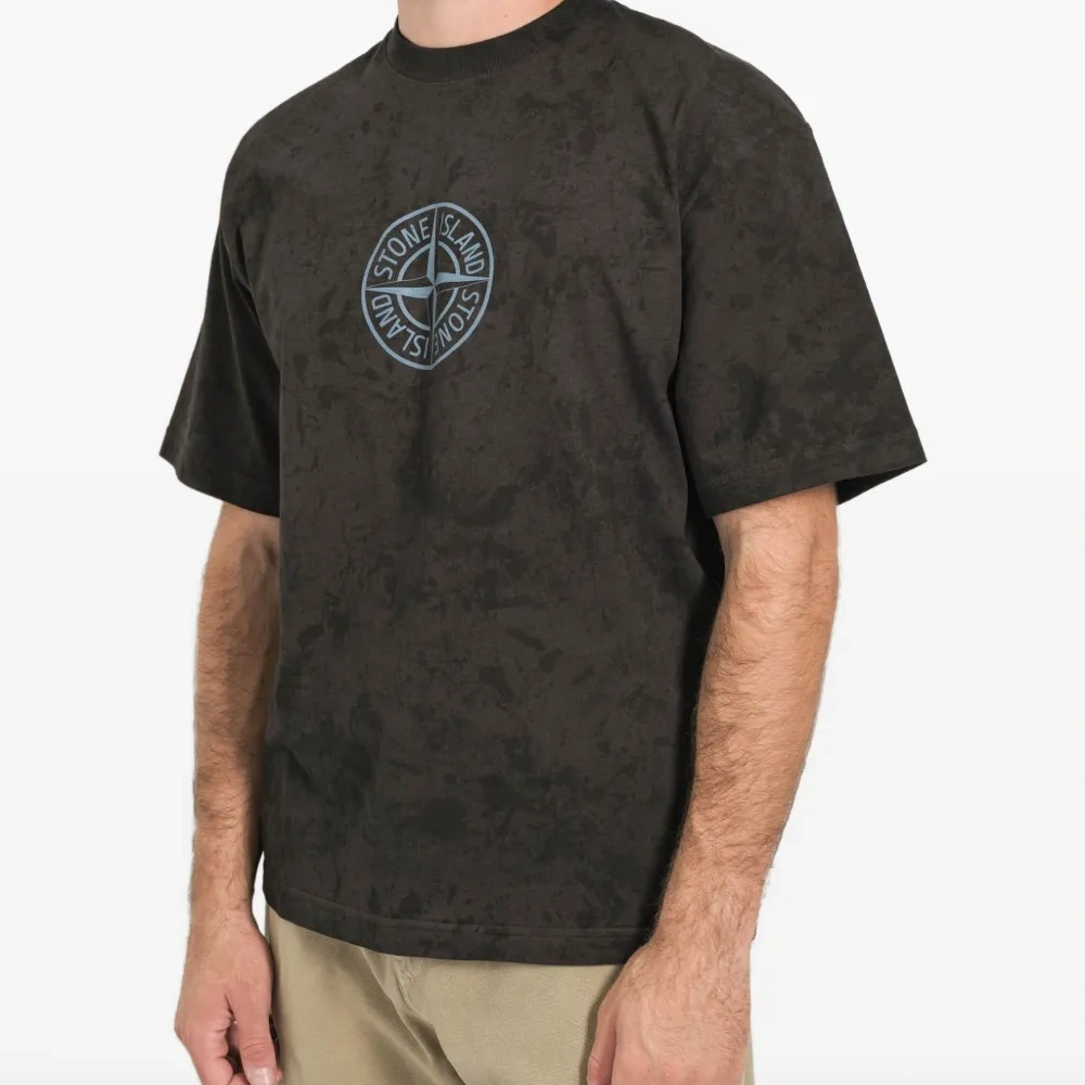 Футболка с принтом тай-дай и логотипом