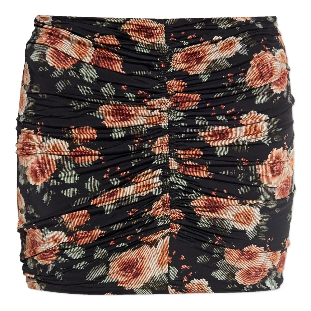 Юбка со сборками и цветочным принтом