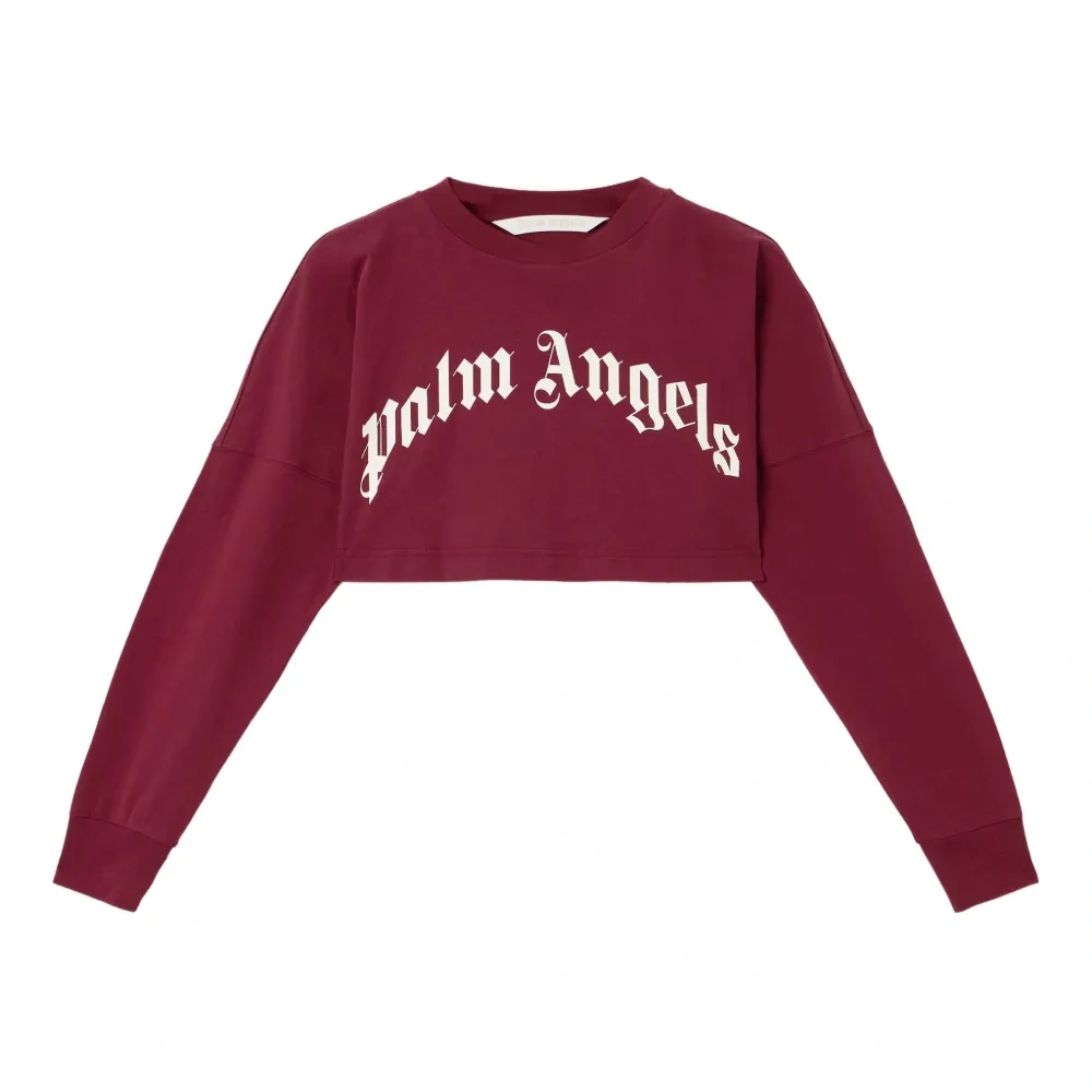 Укороченный свитшот с изогнутым логотипом