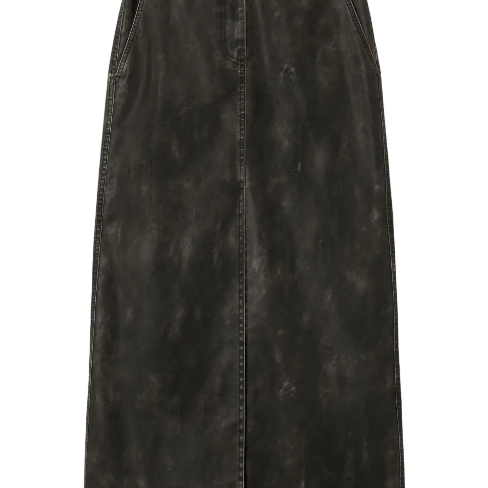 Миди-юбка с изогнутым логотипом и покрытием