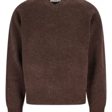 Шерстяной свитер с V-образным вырезом