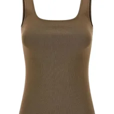 Вязаный топ с квадратным вырезом