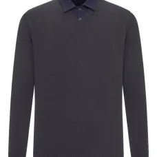 Поло из хлопкового пике с контрастным воротником Поло из хлопкового пике с контрастным воротником