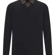 Поло из хлопкового пике с контрастным воротником Поло из хлопкового пике с контрастным воротником