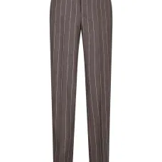 Брюки в тонкую полоску со складками