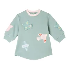 Платье с вышивкой в виде птицы