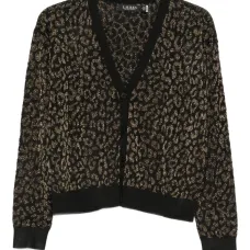 Кардиган с V-образным вырезом и узором